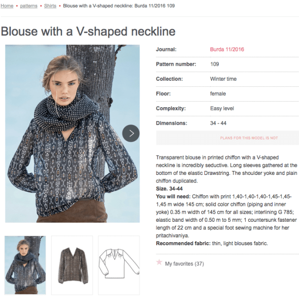 Pattern Review: BS-11-2016-109 Blouse (Stash Contest Entry&nbsp;#4)