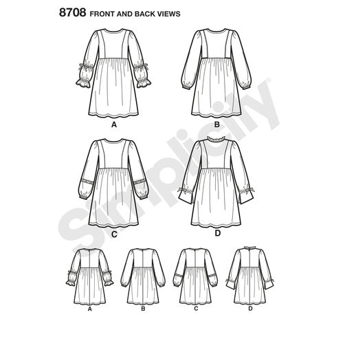 simplicity-girls-boho-dress-pattern-8708-front-back-views  Doctor T Designs